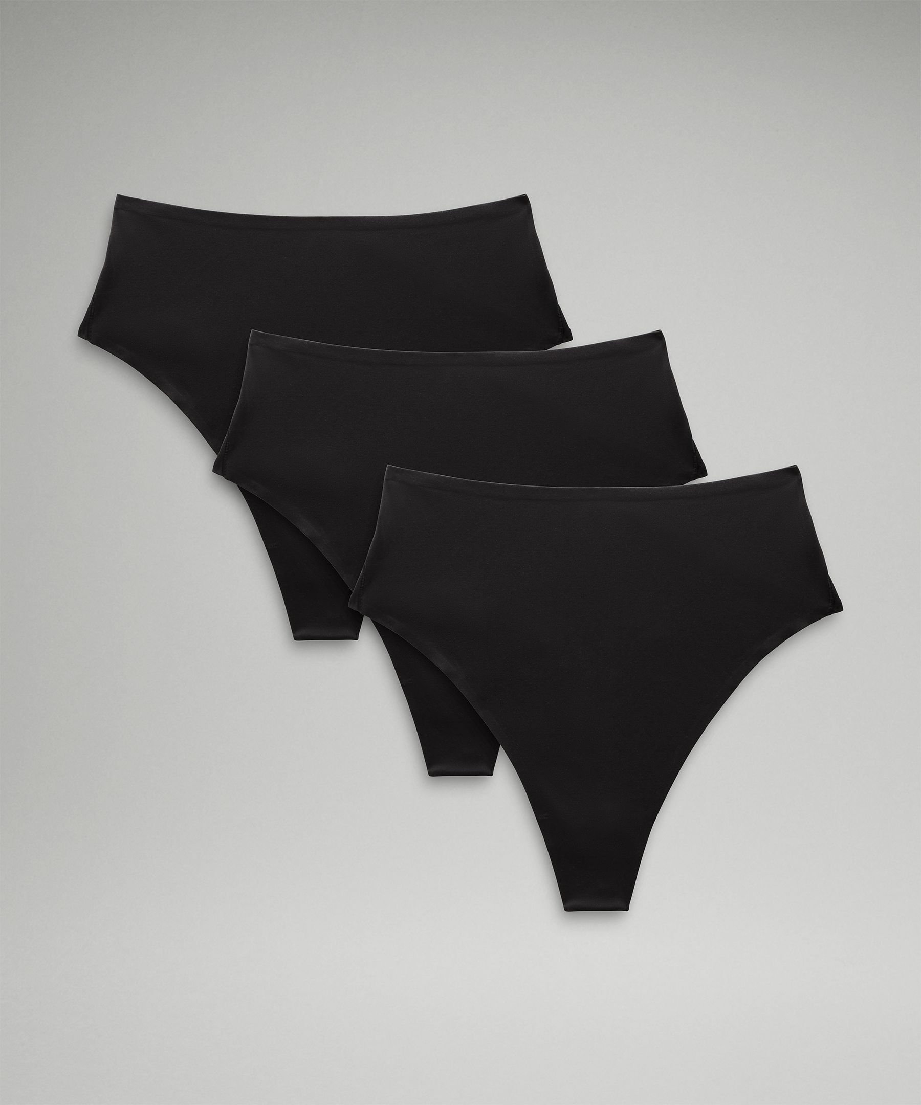 Lululemon Soft Breathable Thong *3 Pack - Black / Misty Shell