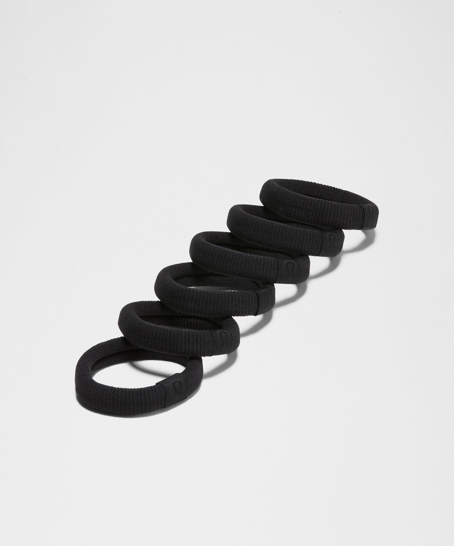 Knit Hair Ties 6 Pack - Black