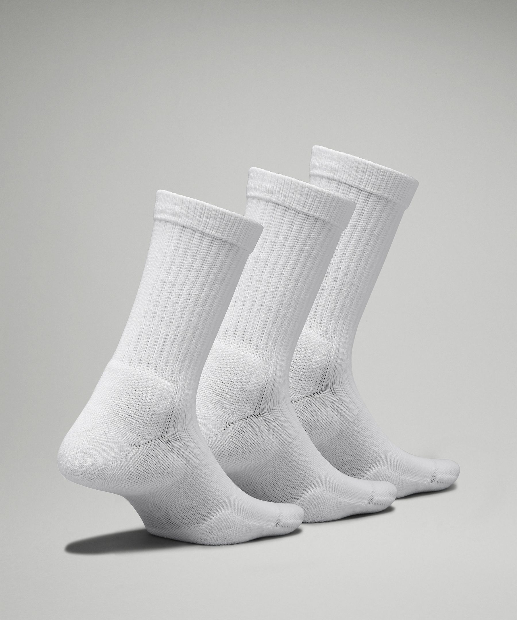 White 3-Pack Cotton Crew Comfortoe Socks