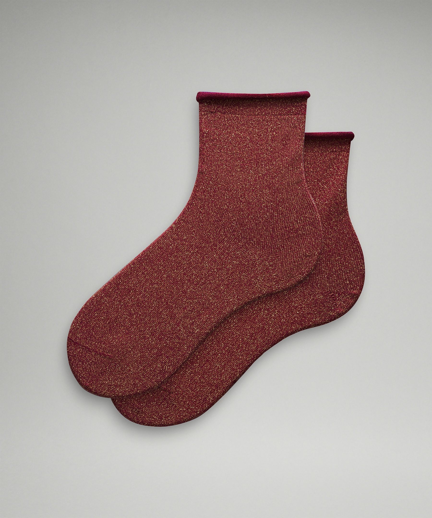 Women's Daily Stride Sparkle Quarter Socks - Red,Burgundy