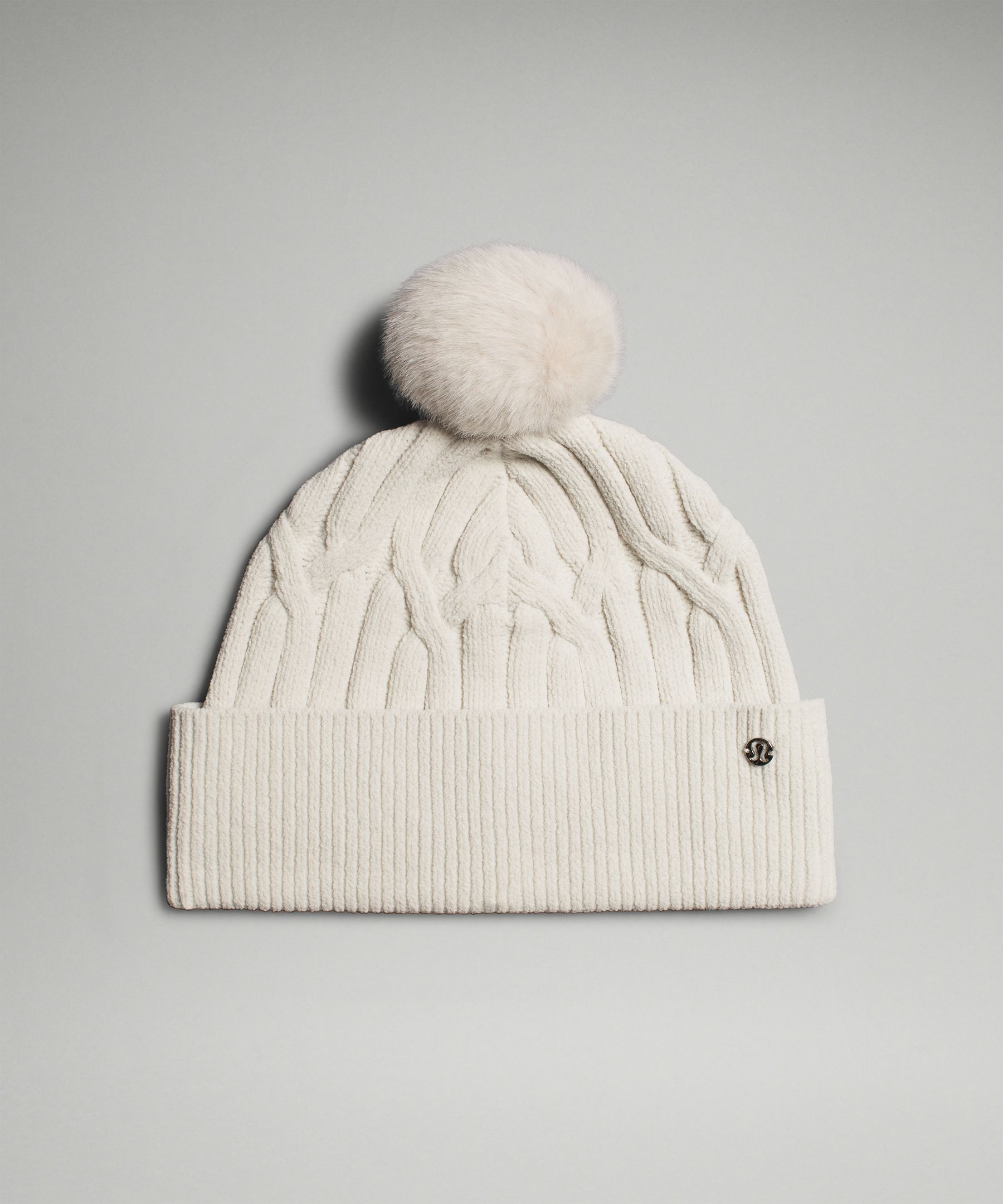 lululemon – Women's Cable-Knit Pom-Pom Beanie Hat – Color White