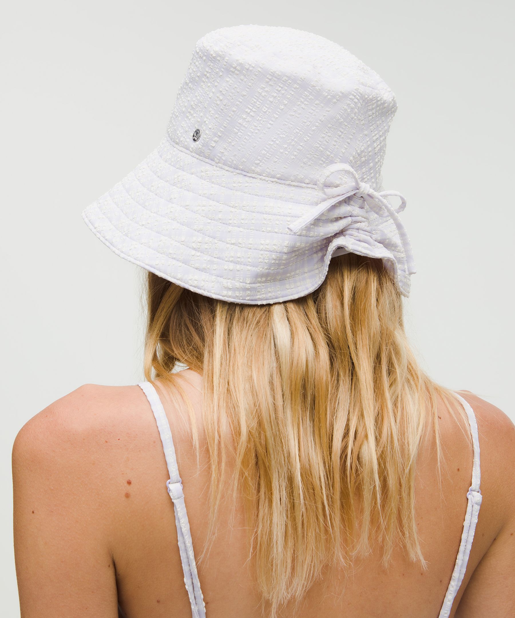 Women's Seersucker Check Wide-Brim Hat | Hats