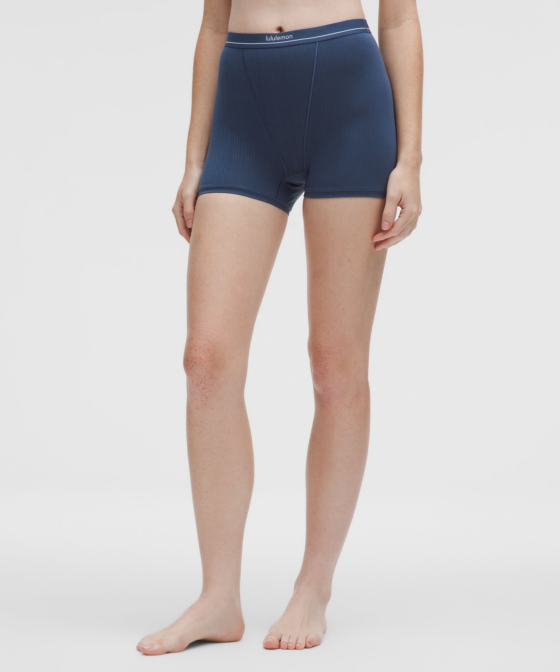 Stretch Cotton Ribbed Logo Super-High-Rise Shortie Underwear