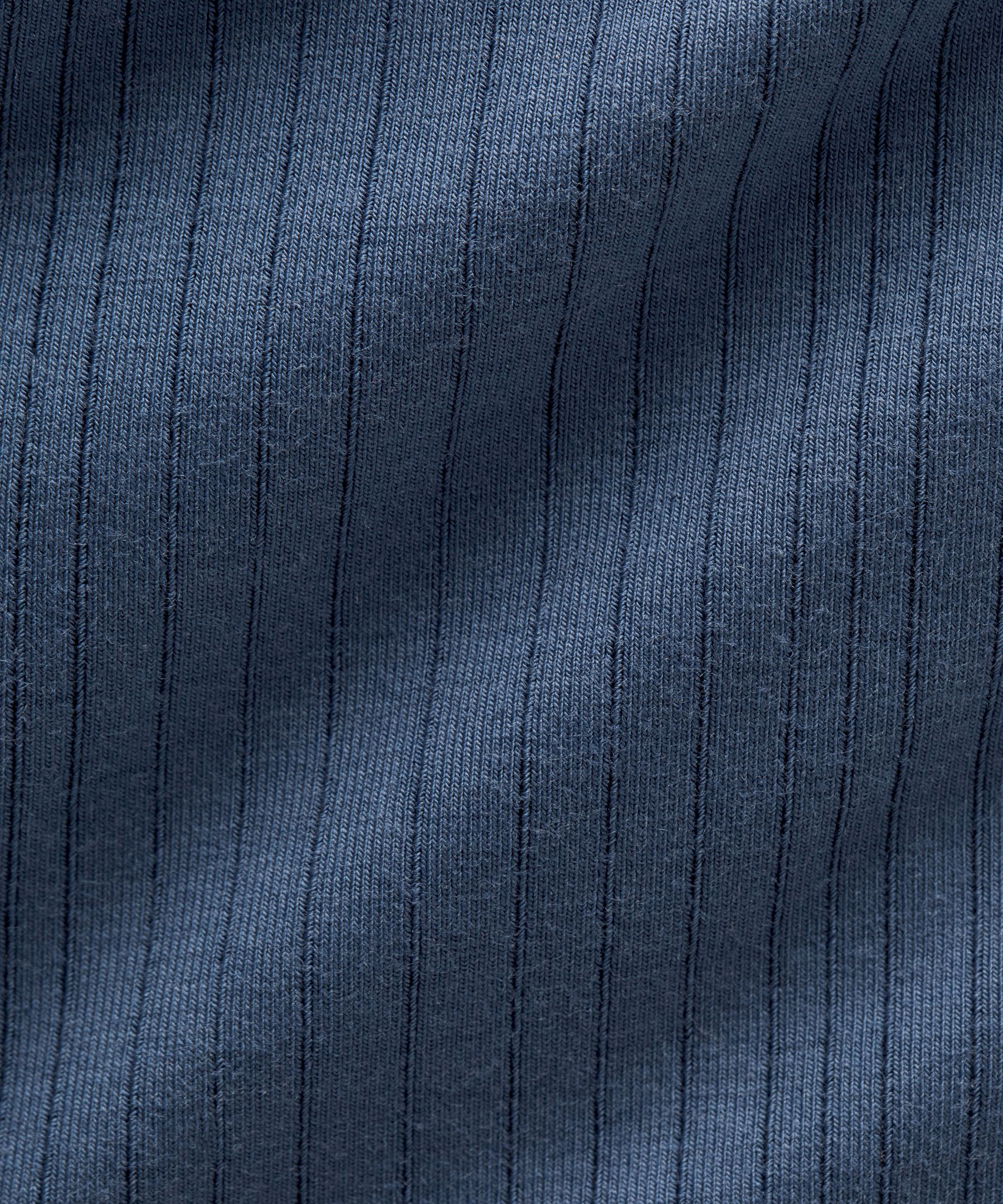 Lululemon Stretch Cotton Ribbed Logo High-rise Thong Underwear In Blue