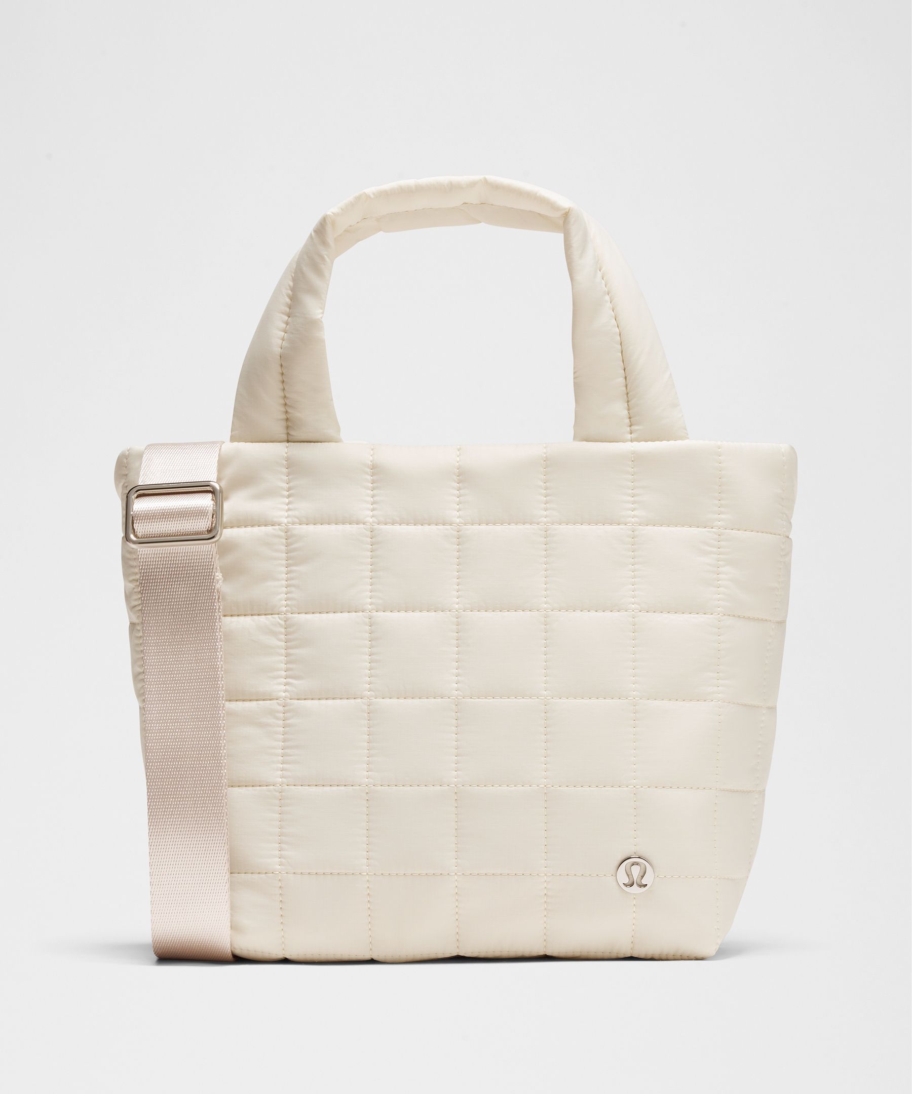 Quilted Grid Small Tote Bag 5L - White