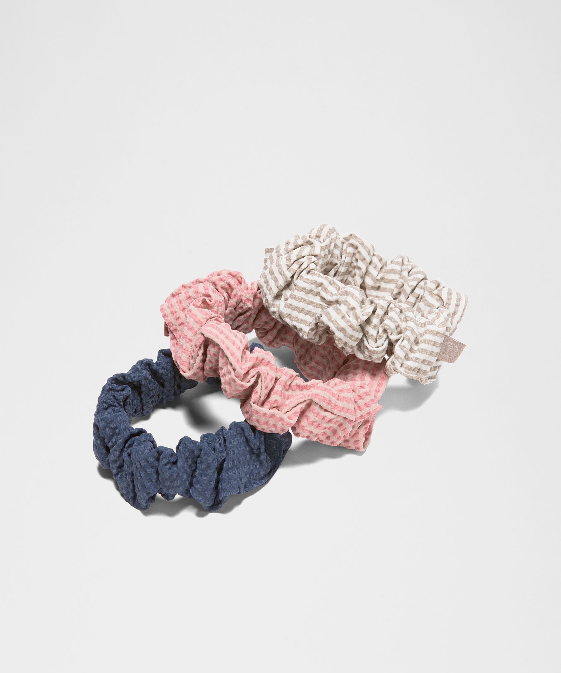 Uplifting Scrunchies Textured 3 Pack - Blue,Pink