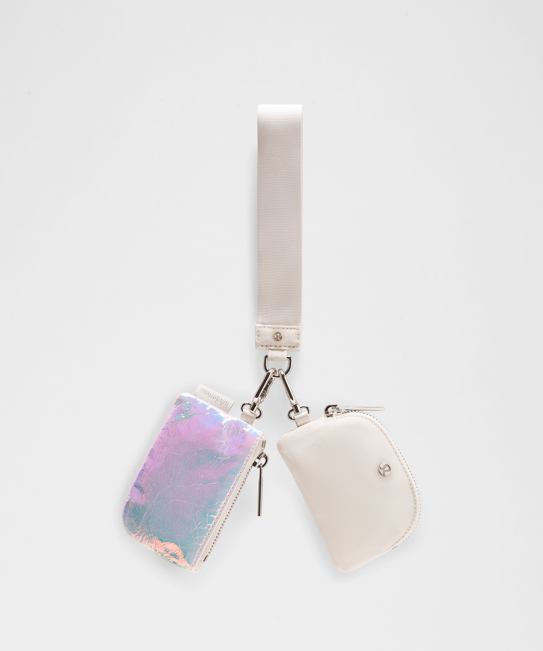 Dual Pouch Wristlet Iridescent - White,Neutral