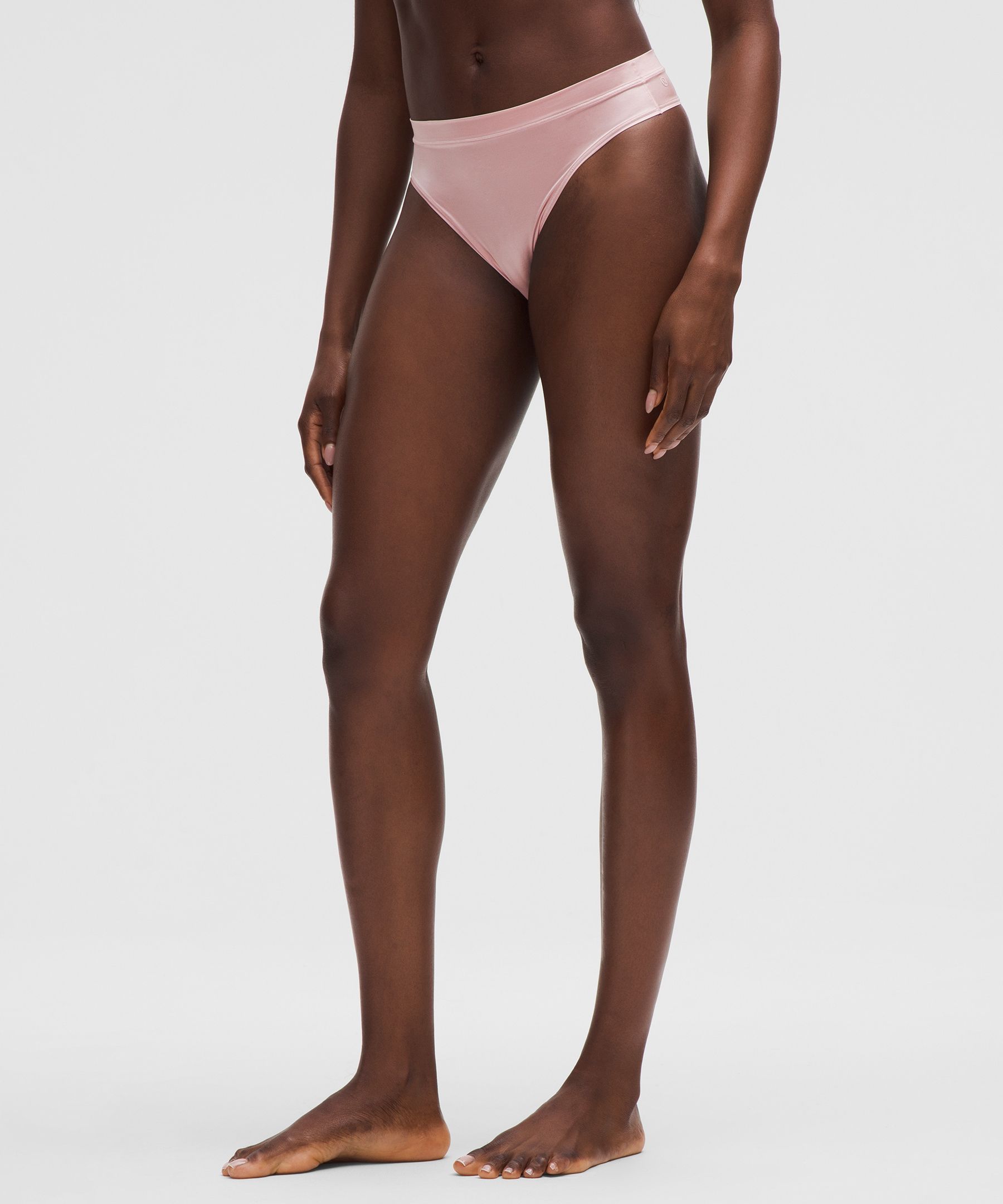 Lululemon Satin Super-high-rise Thong Underwear In Pink