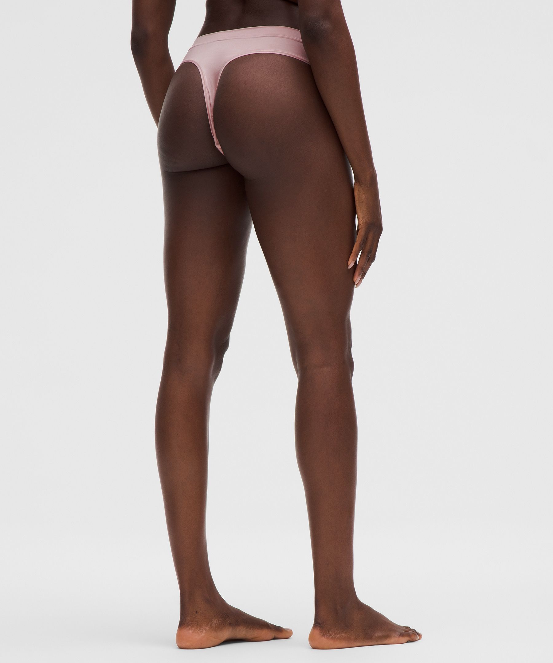 Lululemon Satin Super-high-rise Thong Underwear In Pink