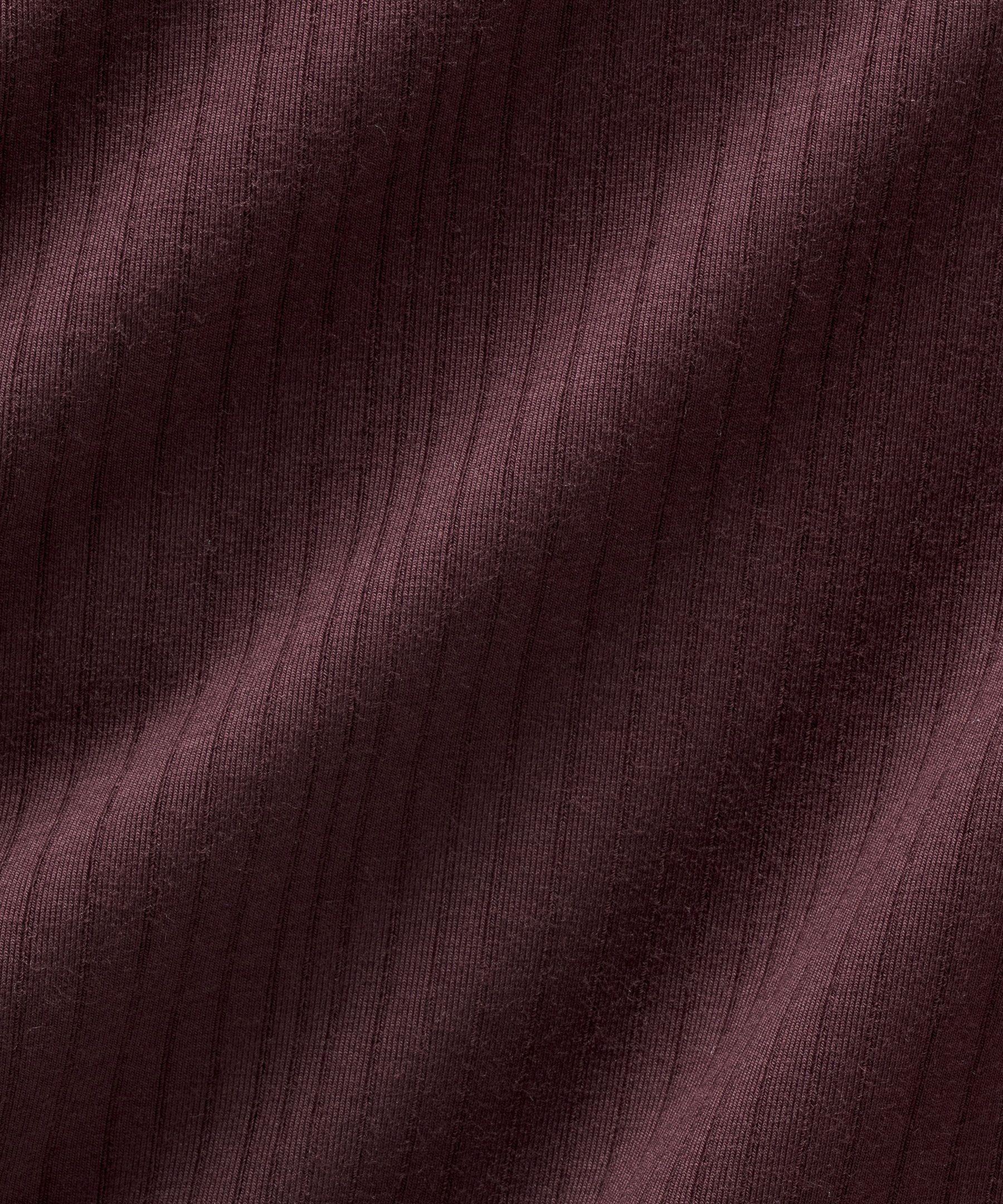 Lululemon Stretch Cotton Ribbed Logo Super-high-rise Bikini Underwear In Burgundy