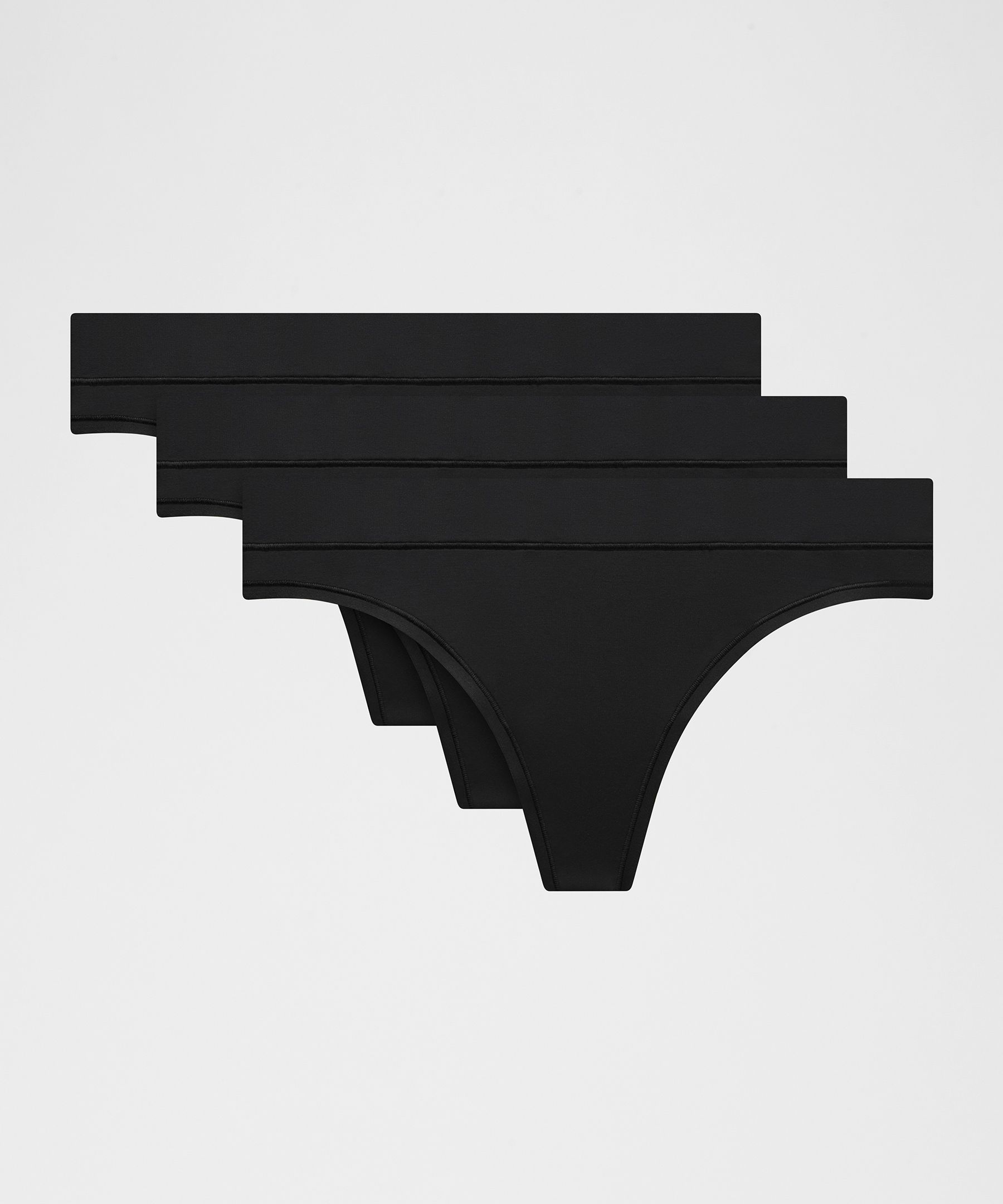 lululemon – Women’s UnderEase Mid-Rise Thong Underwear 3 Pack – Color Black – Size Large