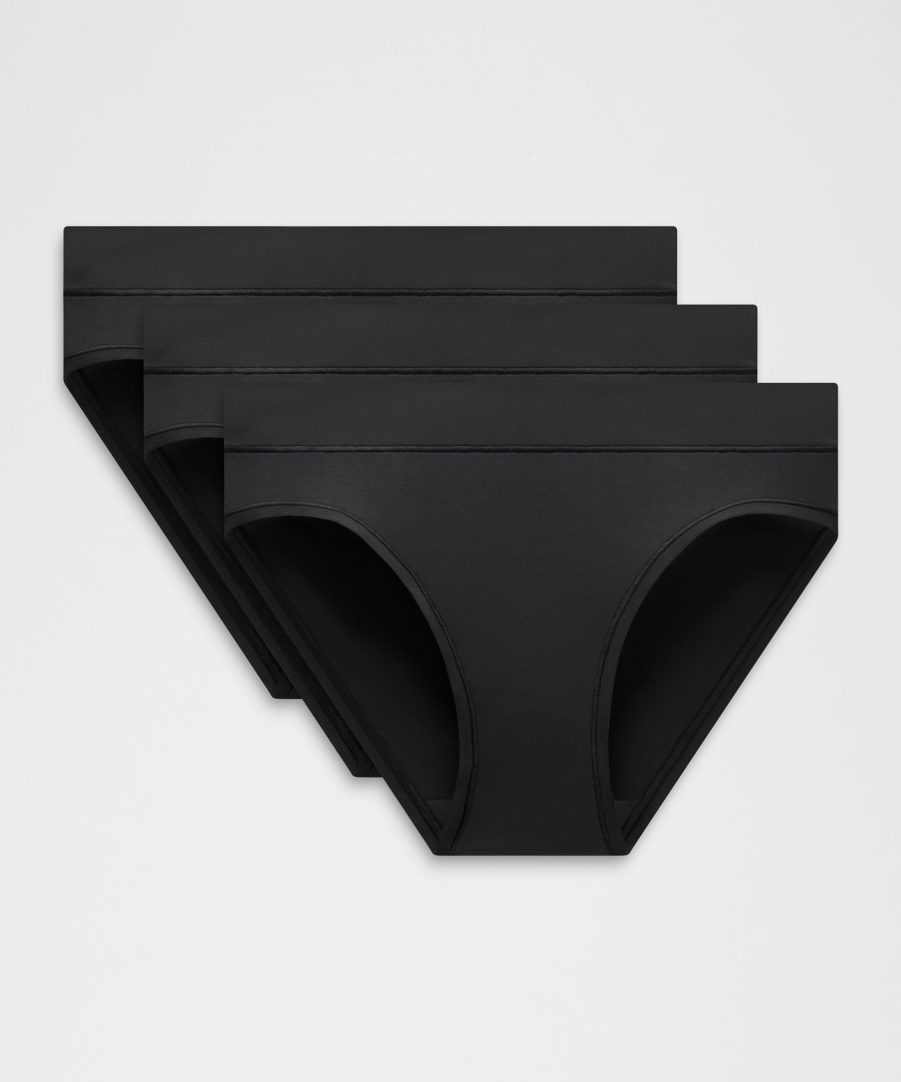 lululemon – Women’s UnderEase Mid-Rise Bikini Underwear 3 Pack – Color Black – Size Small