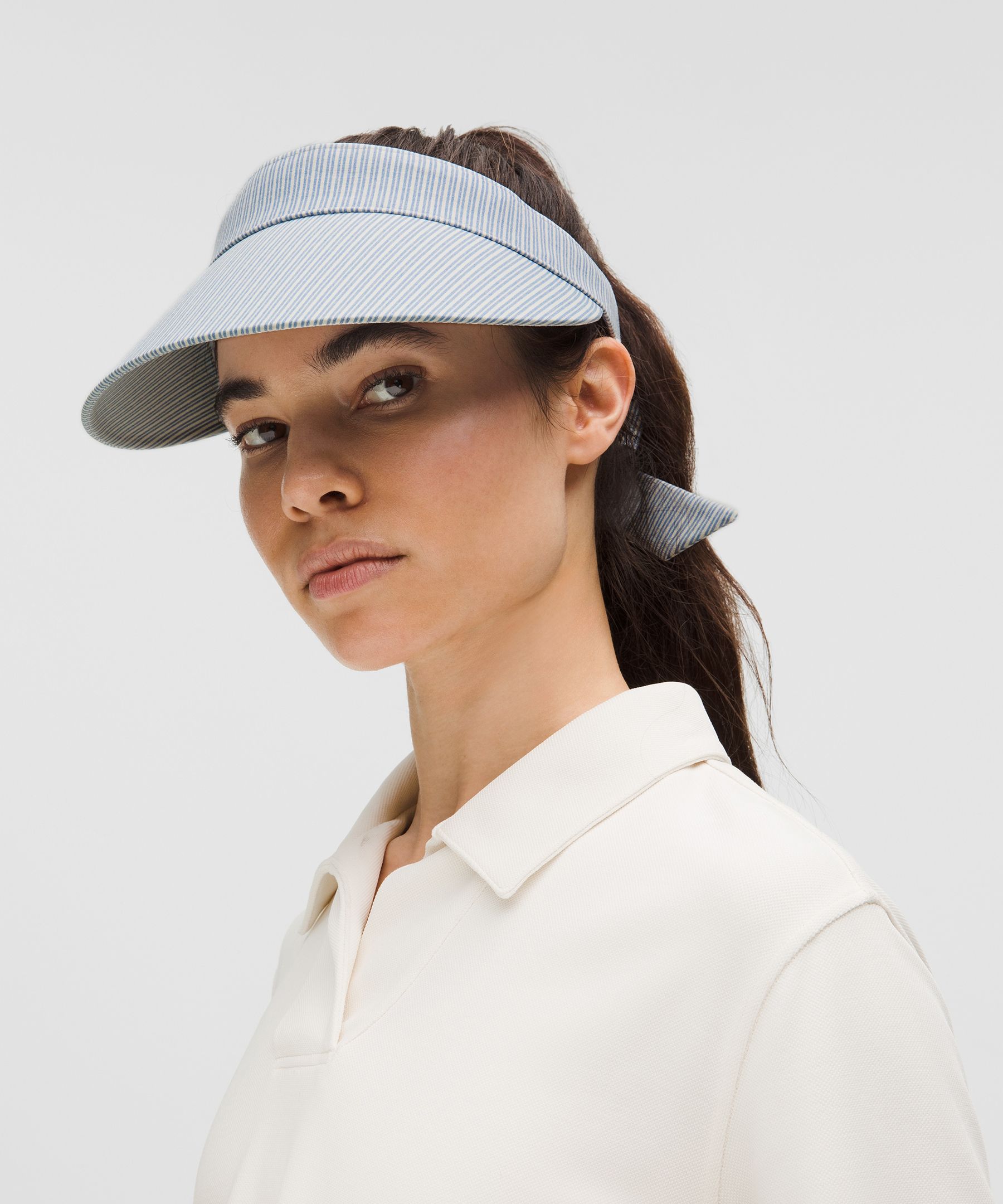 Striped Wide Brim Visor