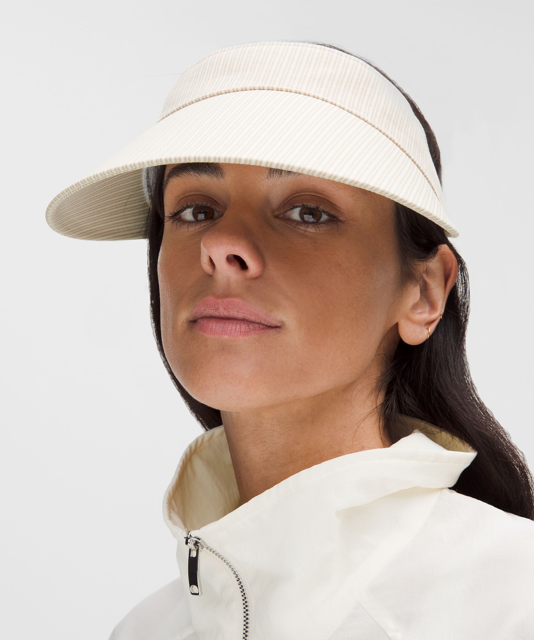 Striped Wide Brim Visor