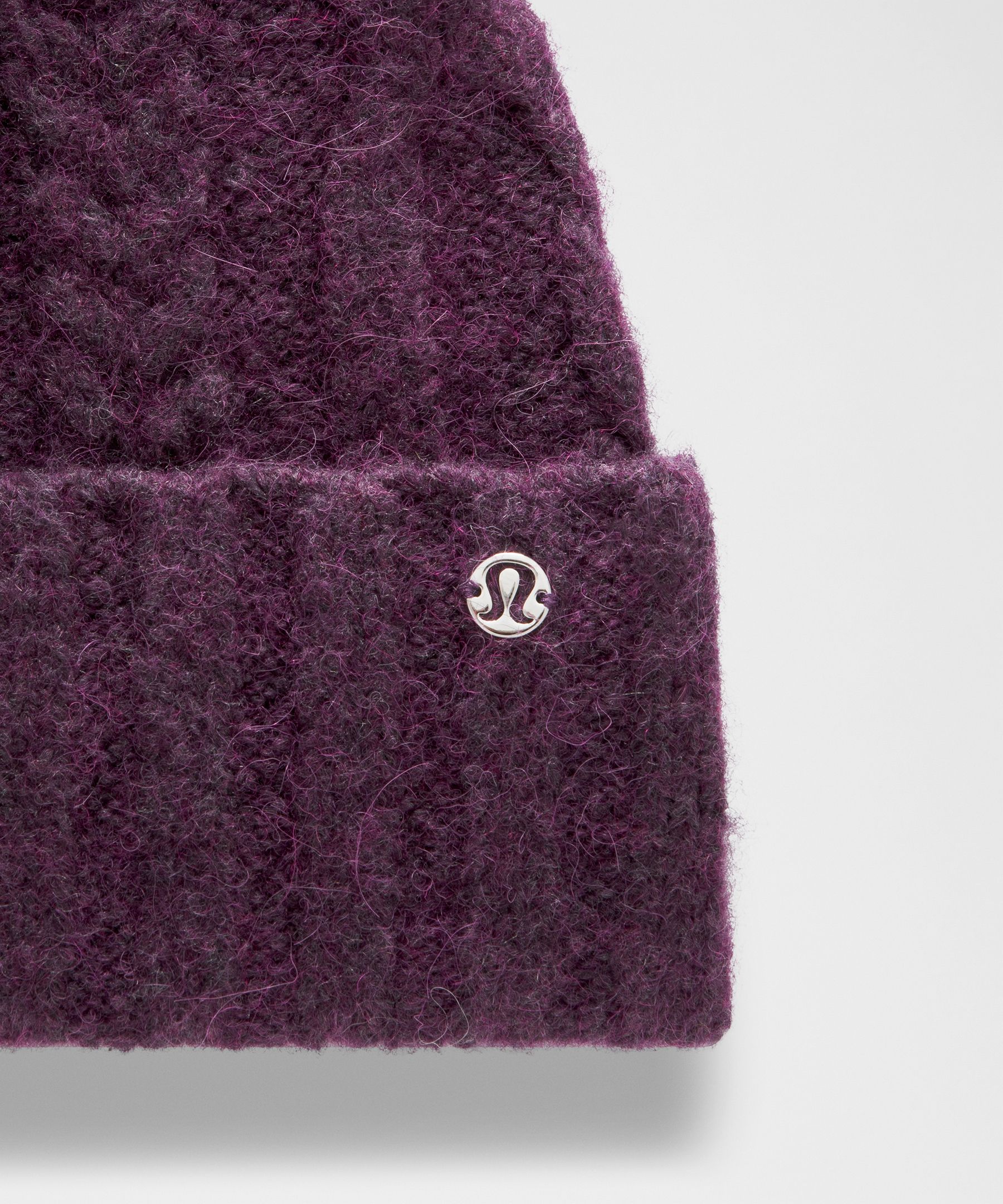 Lululemon Women's Alpaca Wool-blend Cable-knit Pom Beanie In Purple