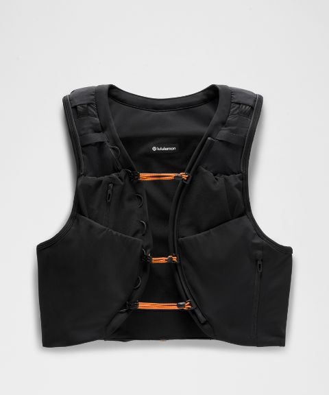 Женский жилет Lululemon Fast and Free Modular Running Vest, цвет: Чёрный / Оранжевый