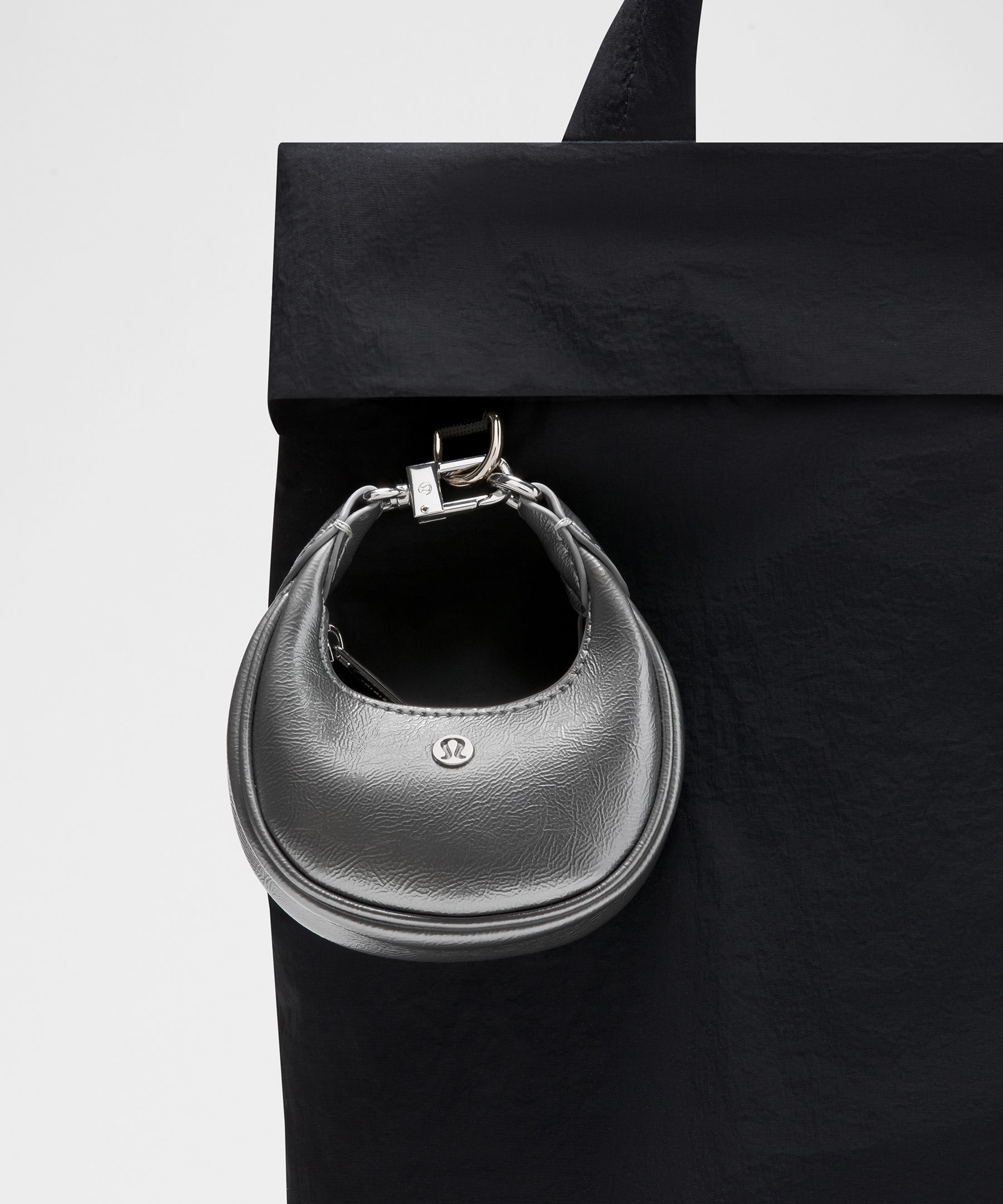 Crescent Bag Nano Textured Leather Alternative *Metallic