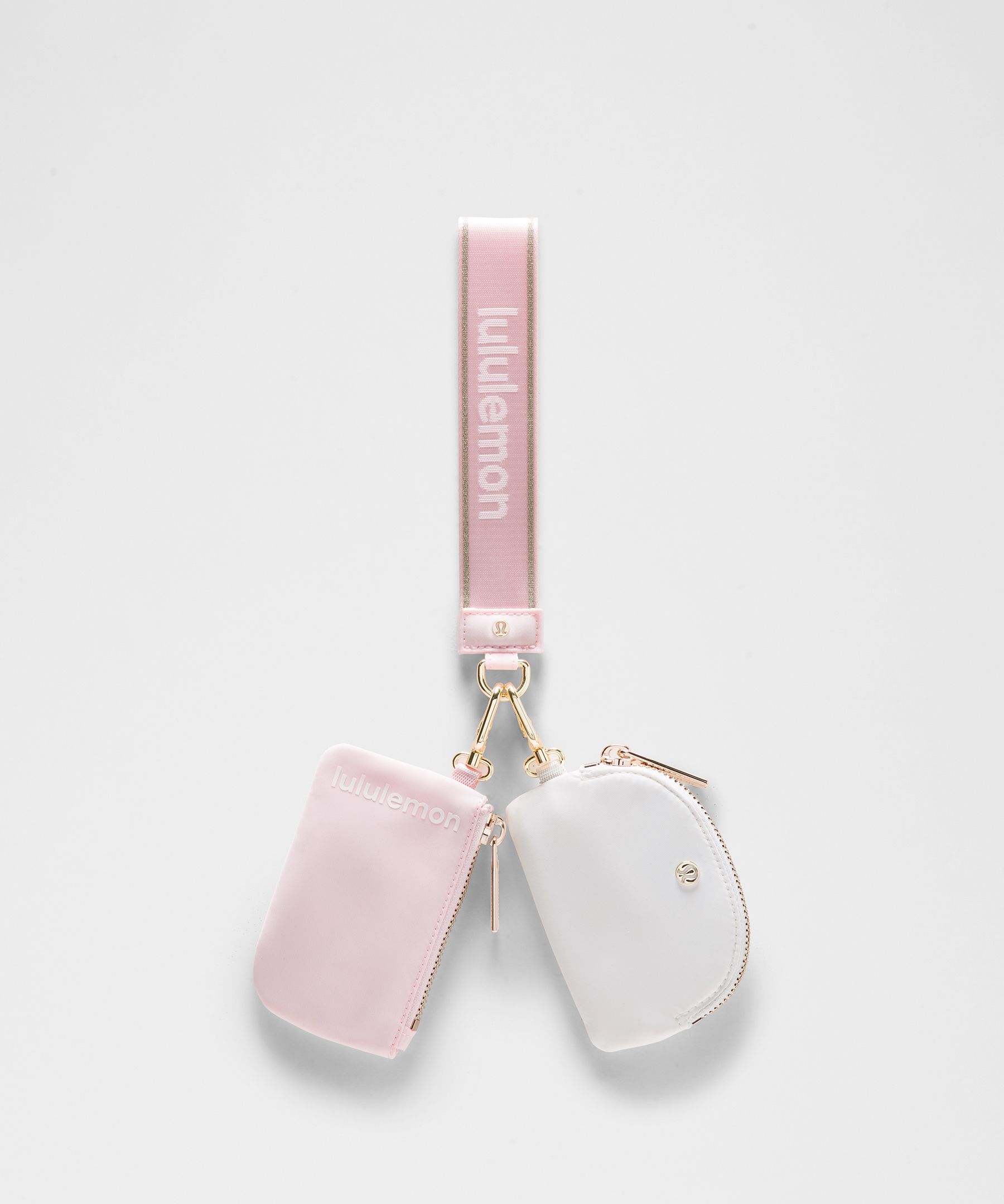 Dual Pouch Wristlet *Metallic Stripe