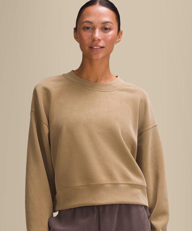 Lululemon Perfectly Oversized Crew Sweatshirt Dark Olive 4 - Sweaters