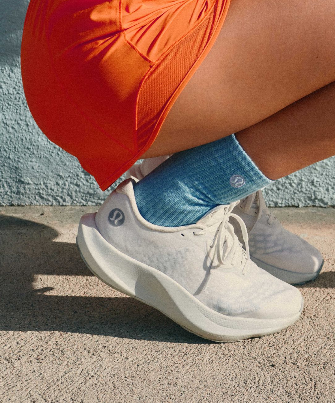 A person wears the lululemon Split Shift™ Running Shoes. 