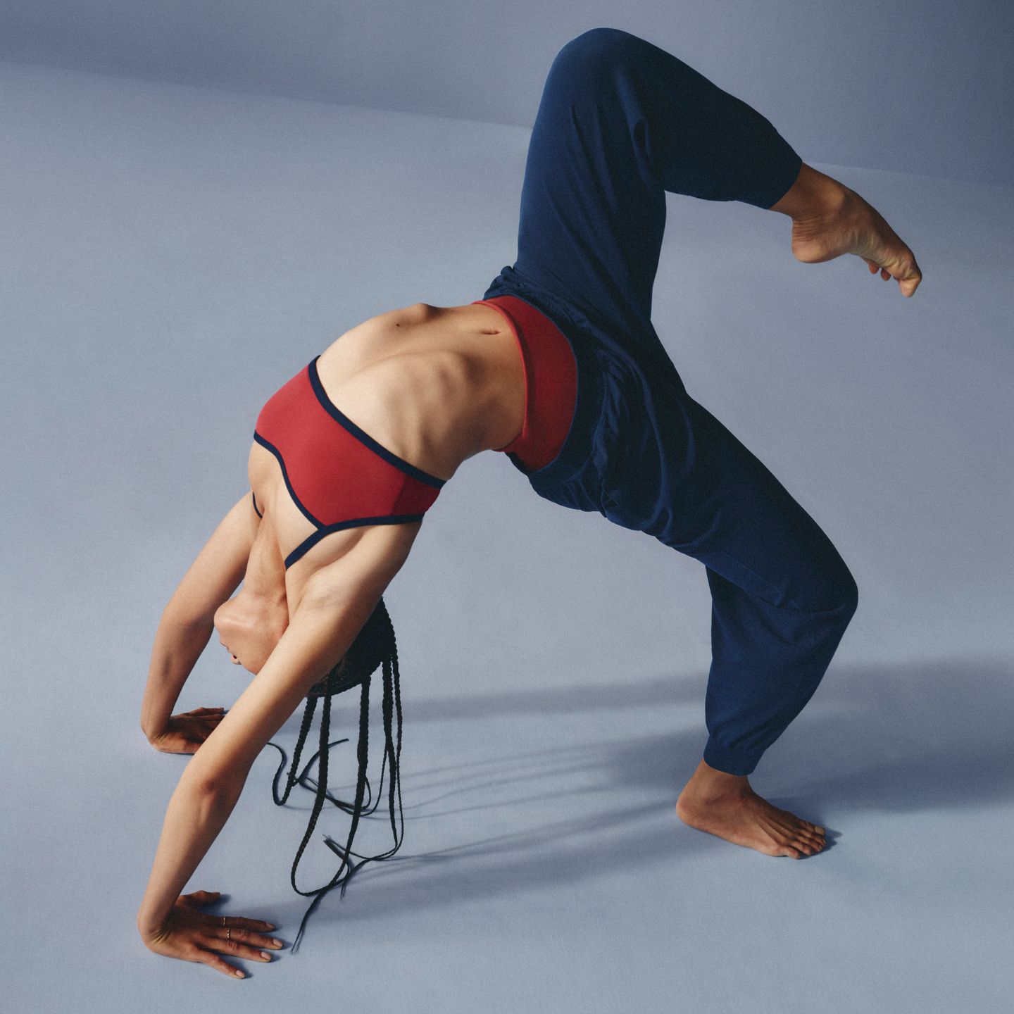 A person wears the lululemon Align™ Ribbed-Waist Jogger and Like a Cloud Bra.