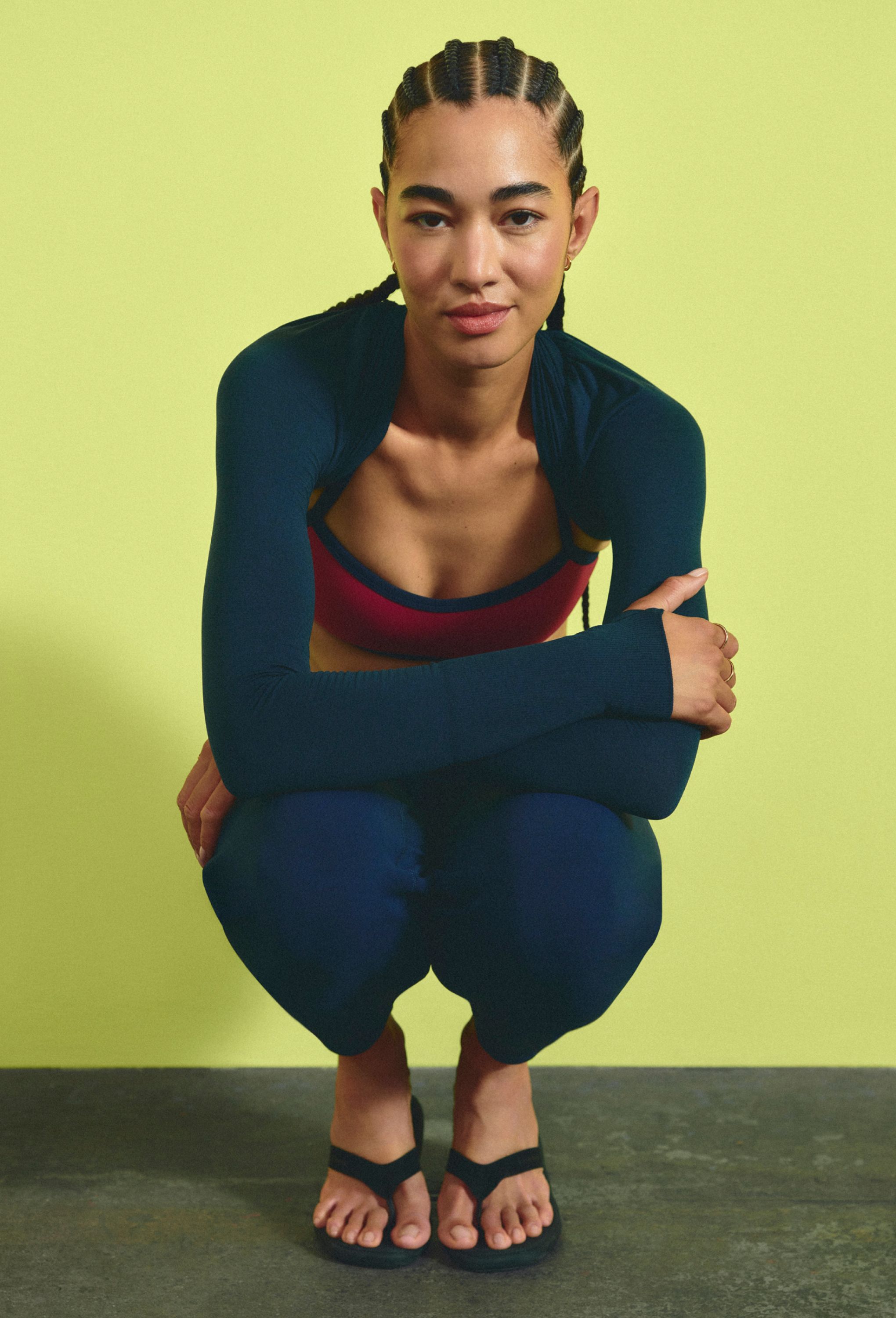A person wears the lululemon Restfeel Flip-Flops.