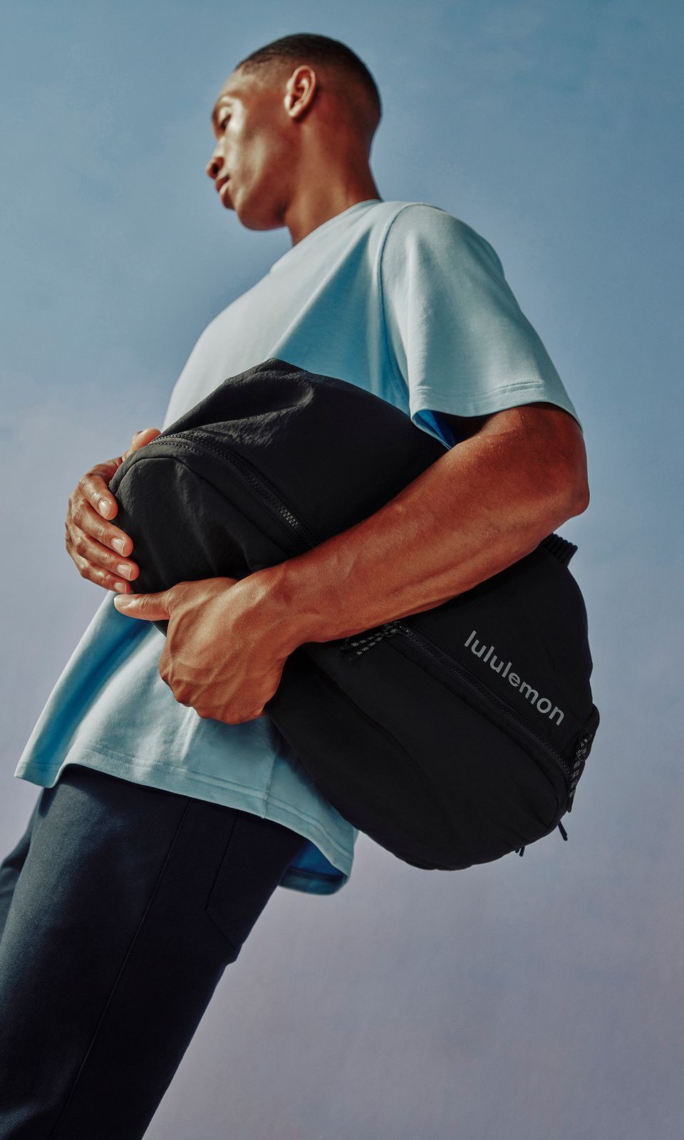 best travel backpack pouch pockets The Hyperlite Mountain Gear Shoulder Pocket BMG Made from scrap material Color:BigWave Blue Duffel Bags | Leather