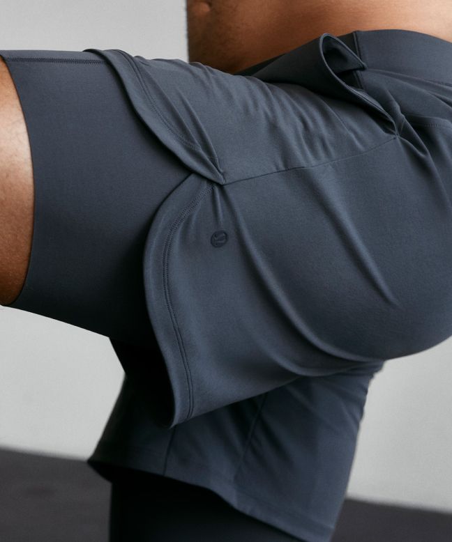 A close-up of grey Unrestricted Power shorts. 