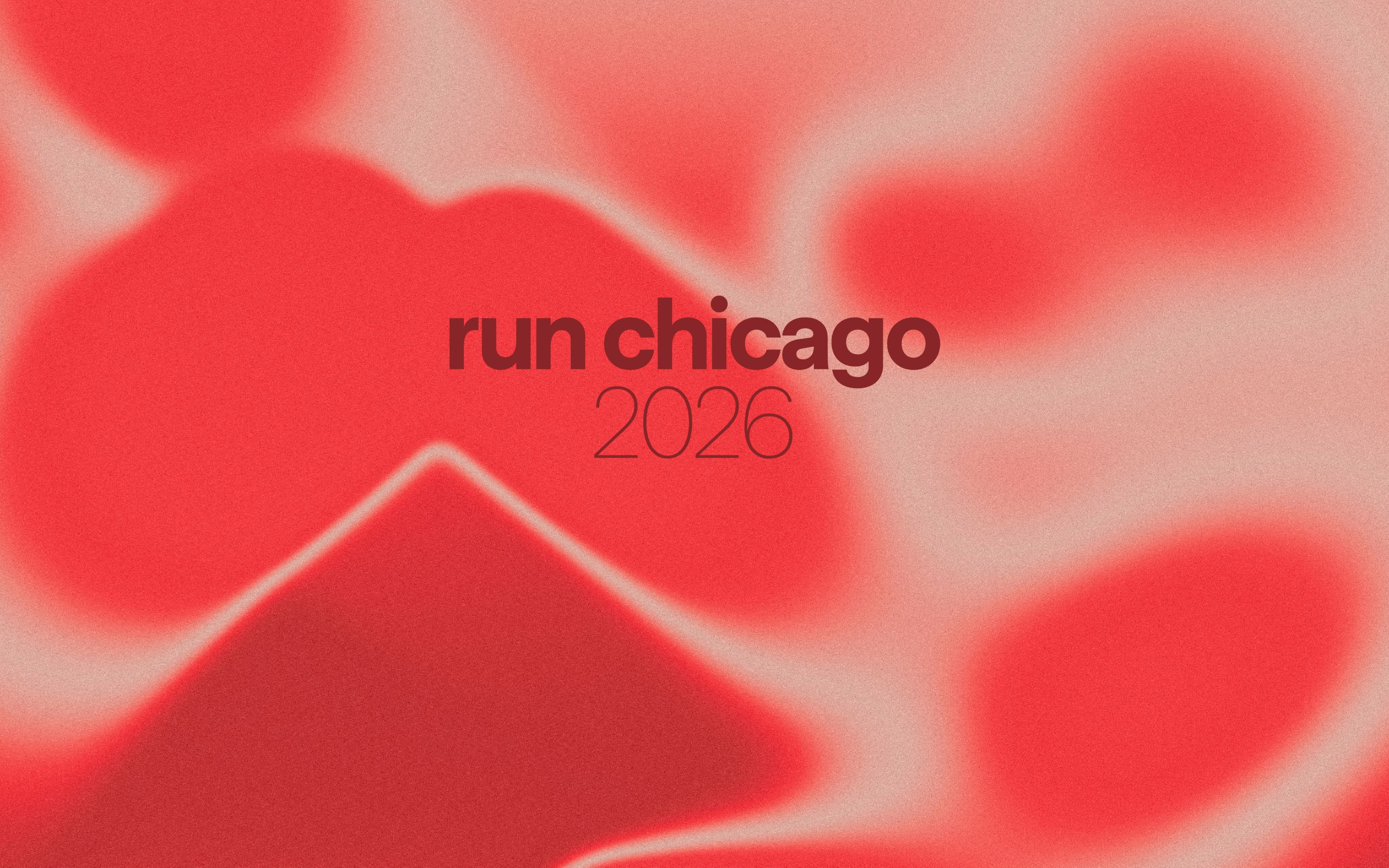 A red aura graphic. Text overlay reads: run chicago 2026.