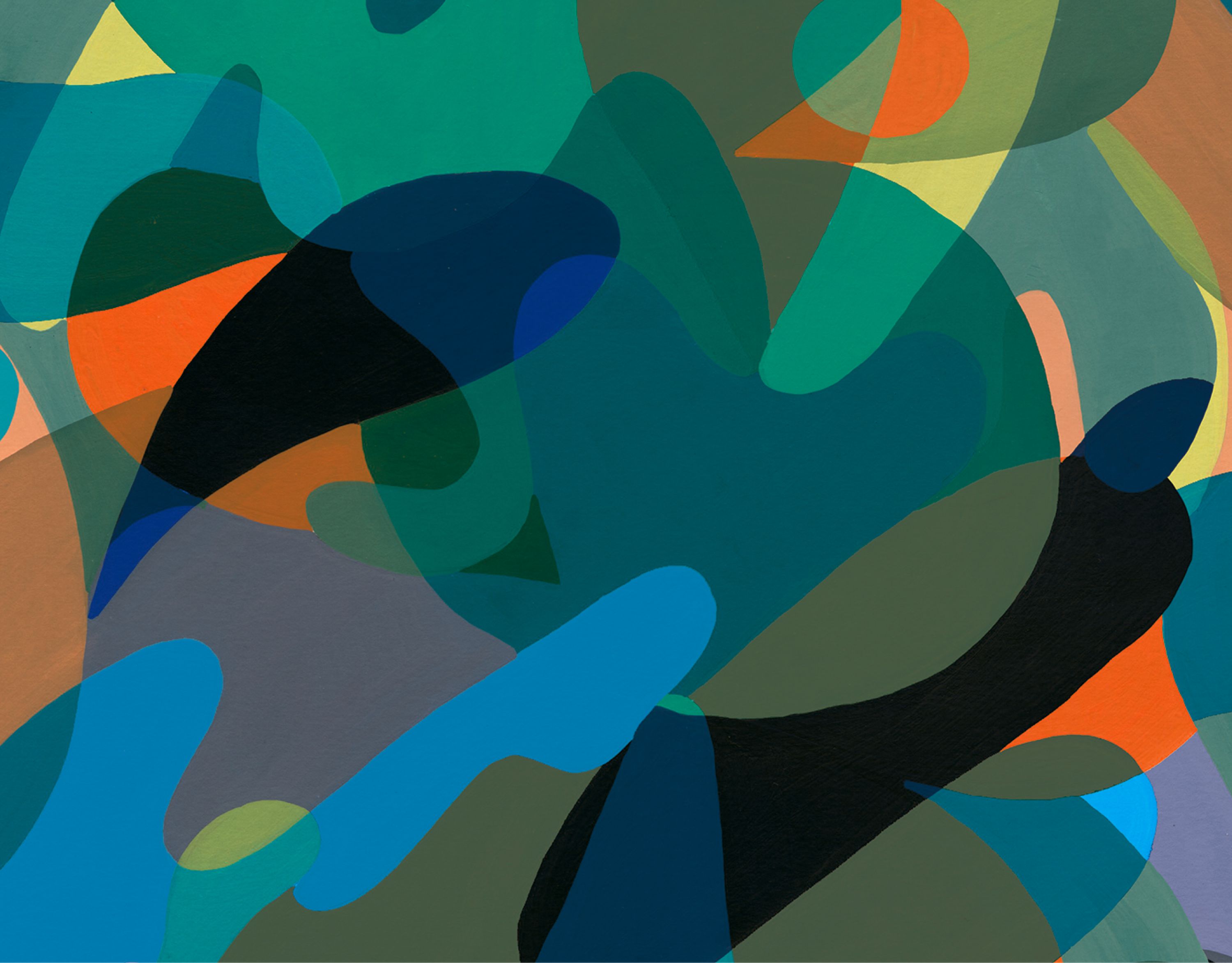 A vibrant background shows a variety of shapes and splashes of colour, with overlay text.