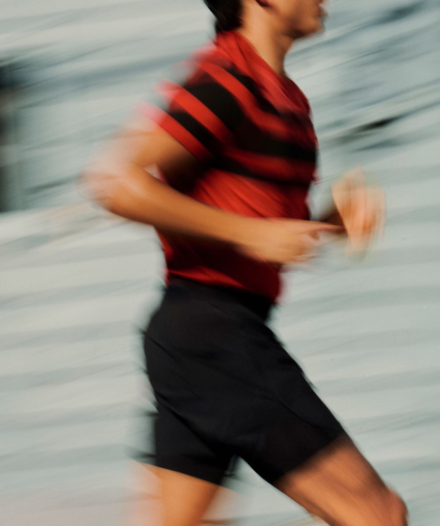 A person runs in lululemon gear.