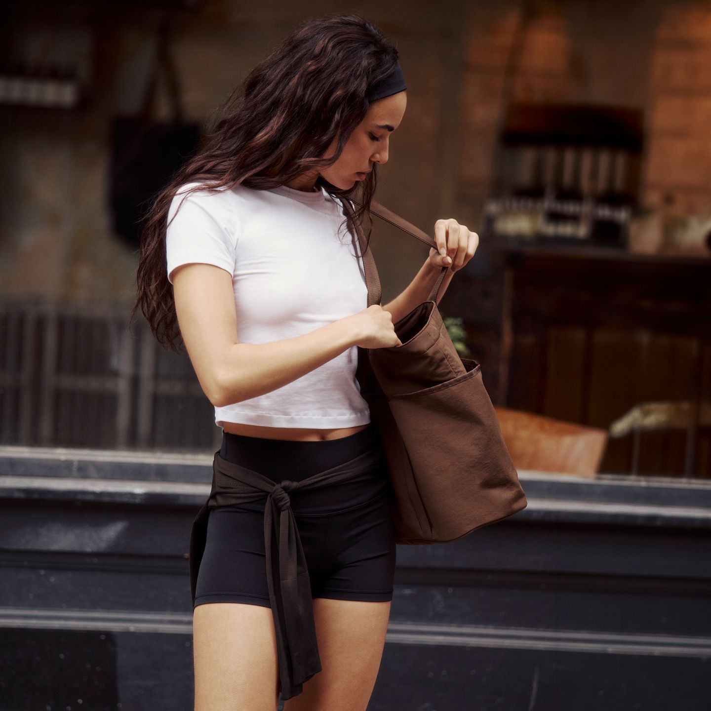 A person in lululemon clothes.