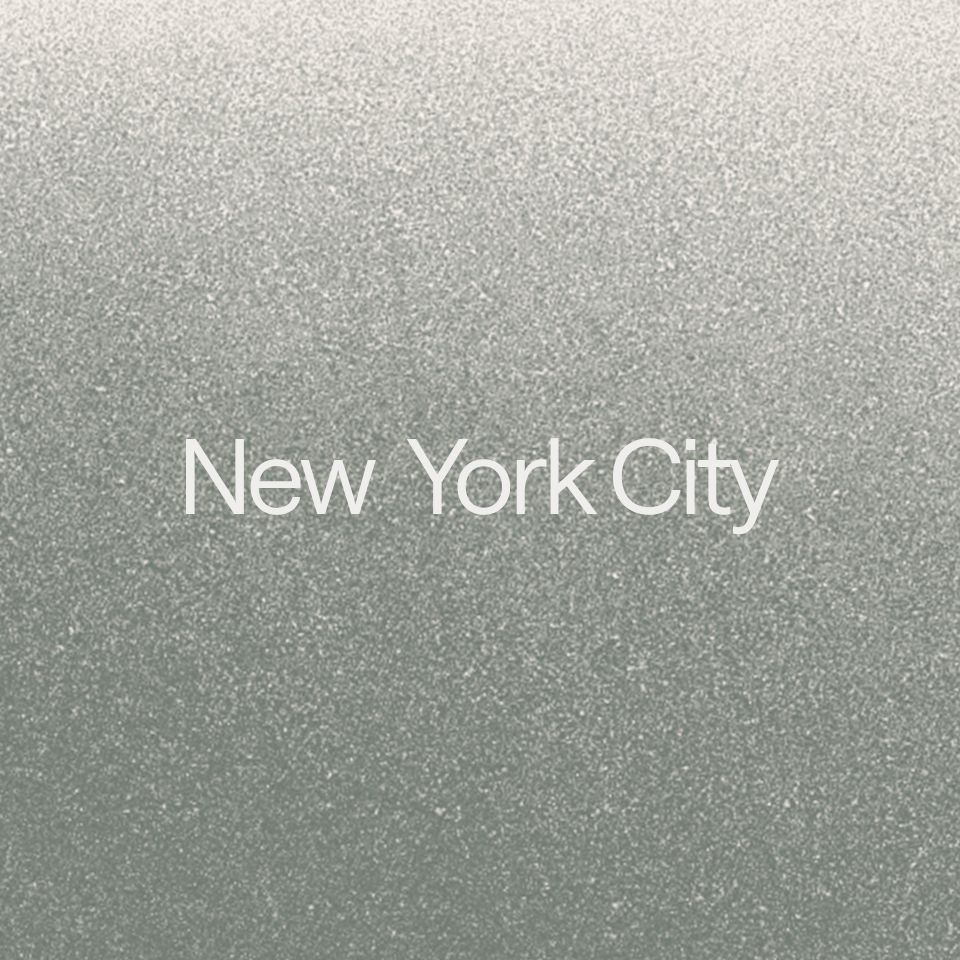 Abstract graphic with a grey gradient. A text overlay reads: "New York City."