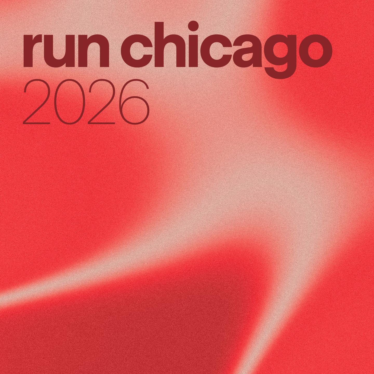 A red aura graphic. Text overlay reads: run chicago 2026.