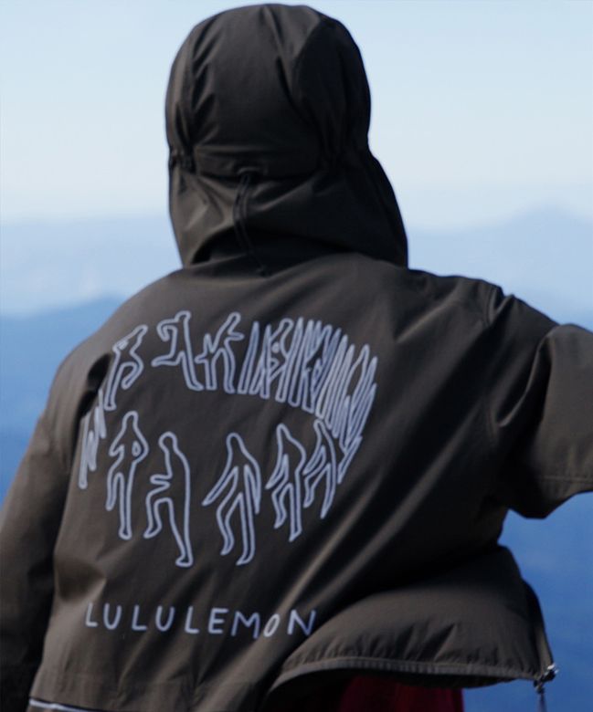 A person wears the lululemon x Geoff McFetridge collaboration.