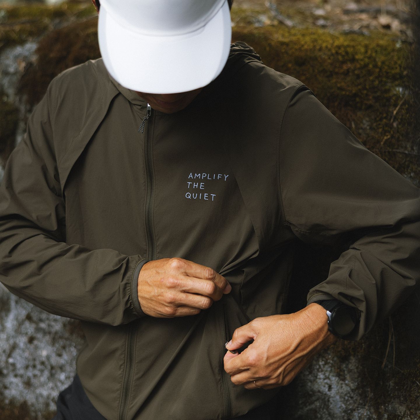 A person wears the lululemon x Geoff McFetridge collaboration.