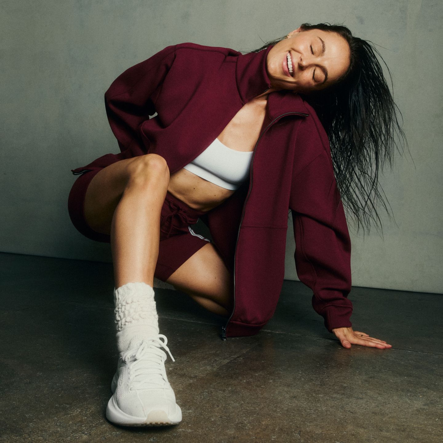 Megan Roup wears a Smooth Spacer hoodie from the Megan Roup Edit