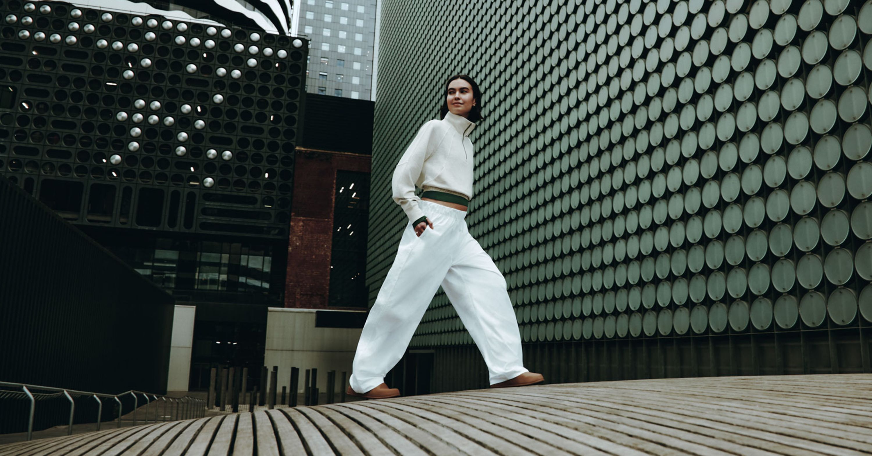 Woman wearing lululemon scuba waffle and pants