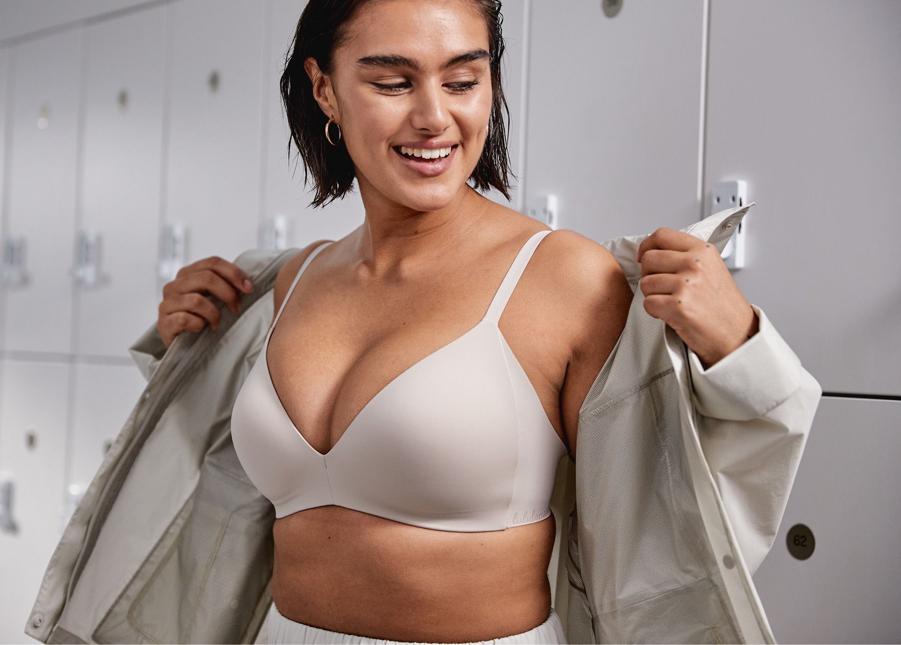The minimal construction of an everyday bra is featured. 