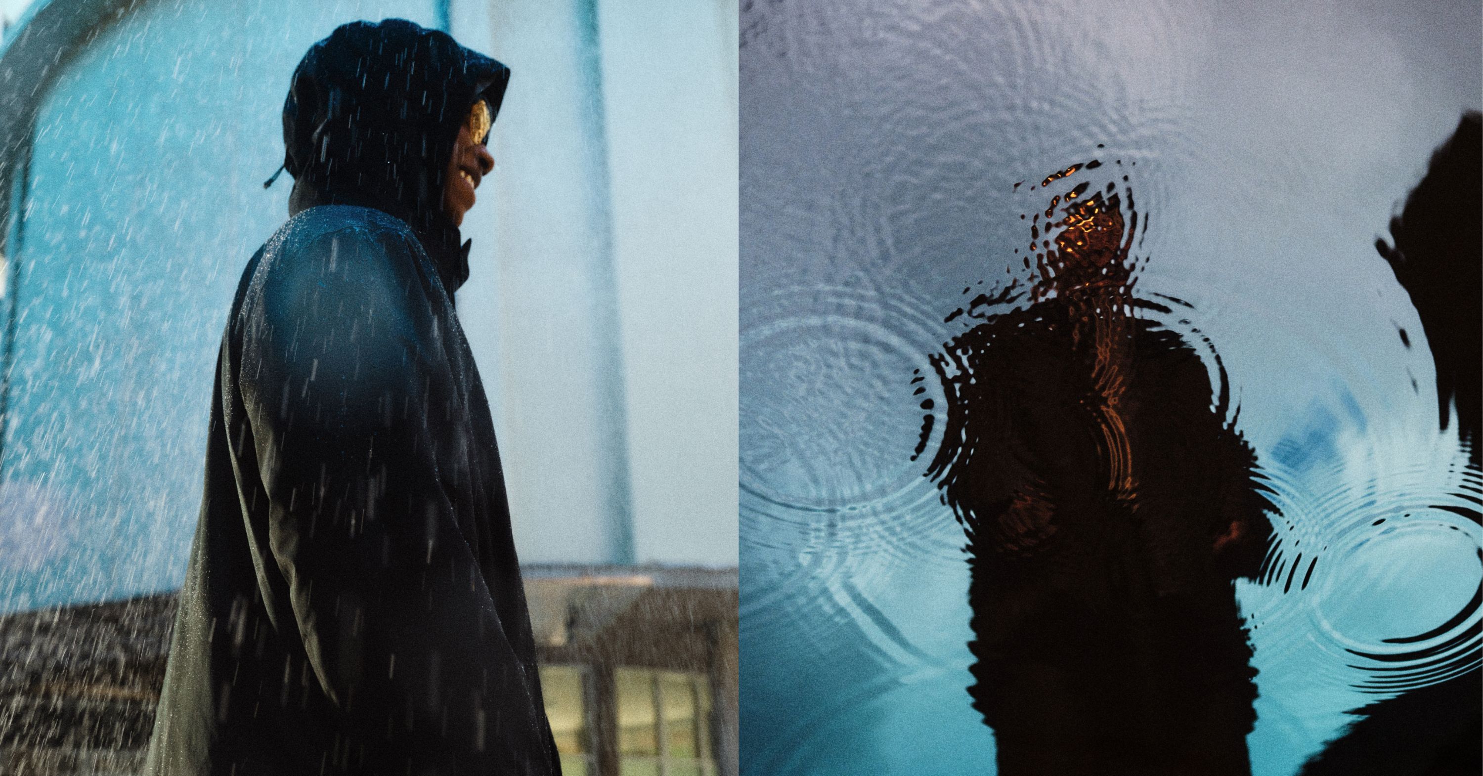 Man wearing lululemon Stretch Seal Fleece Rain Jacket