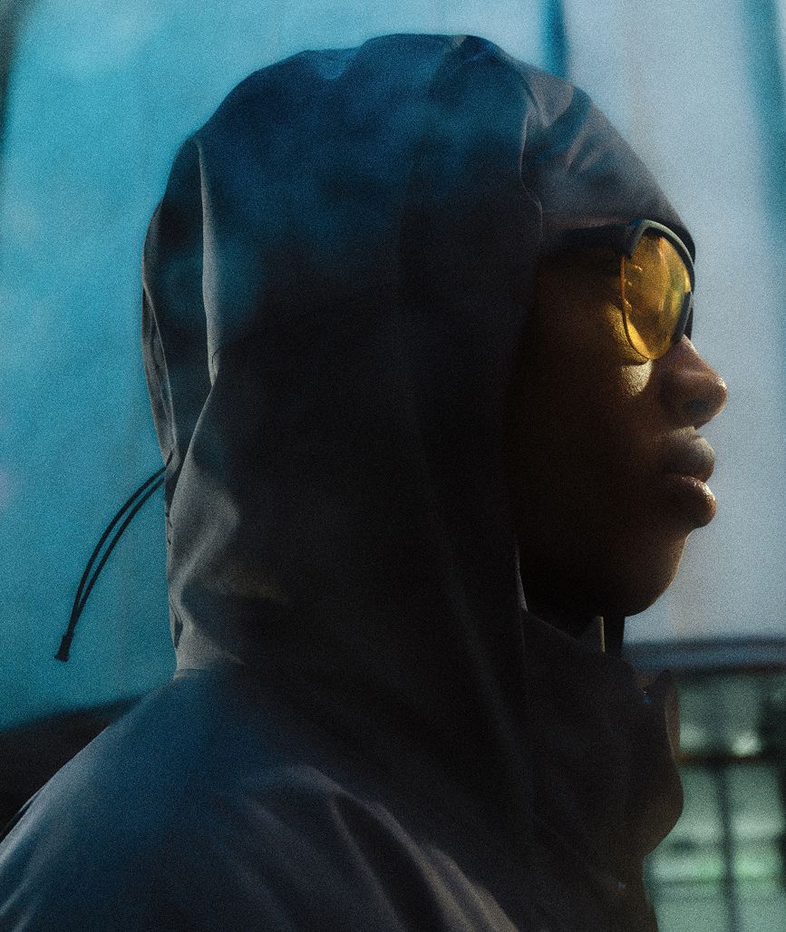 Man wearing lululemon Stretch Seal Fleece Rain Jacket