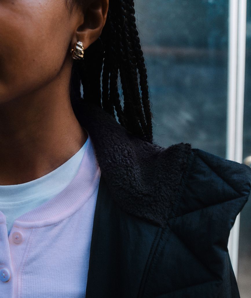Woman wearing lululemon Water-Resistant Fleece-Lined Jacket