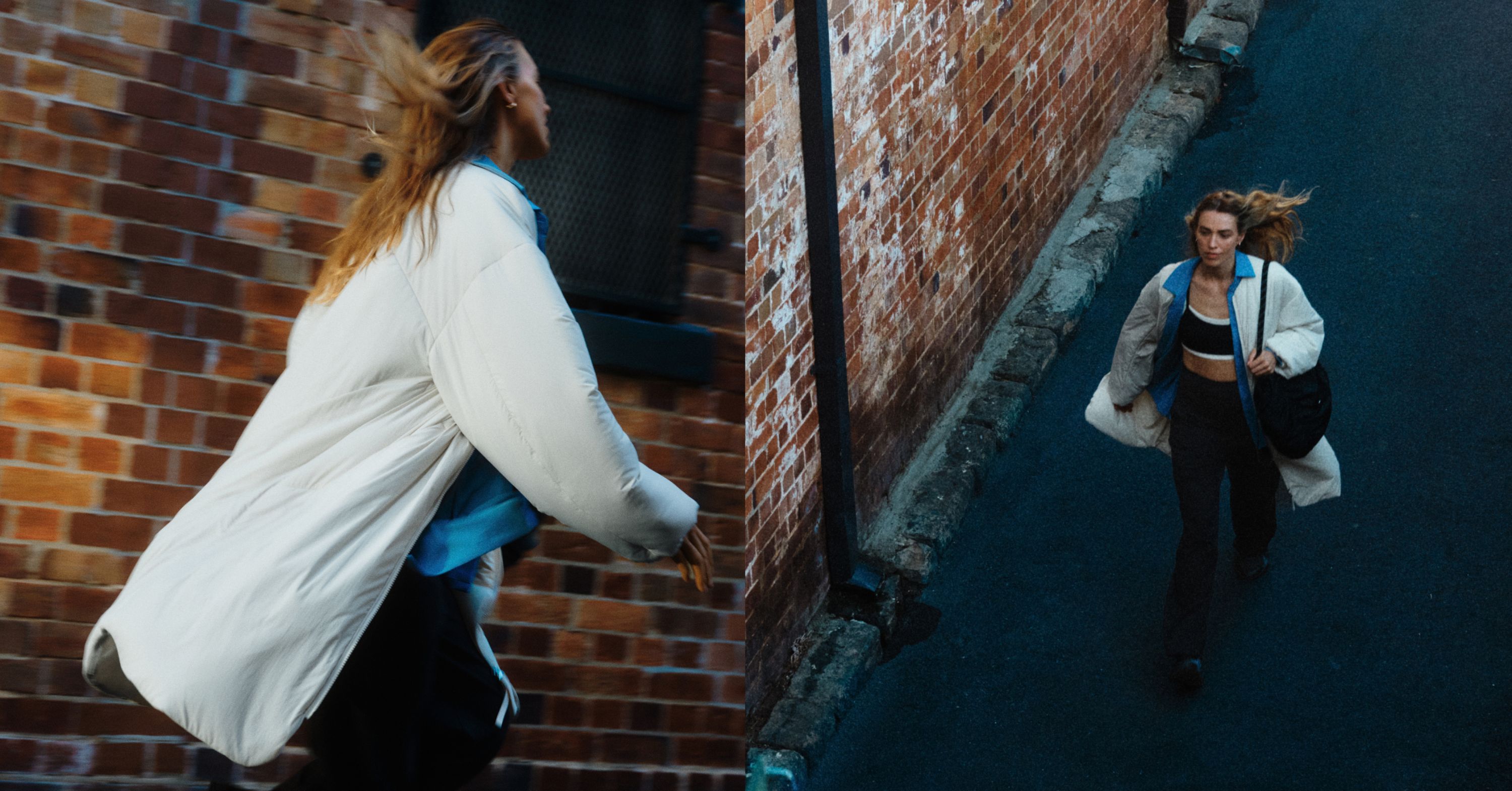 Woman running in lululemon Thermozen Jacket