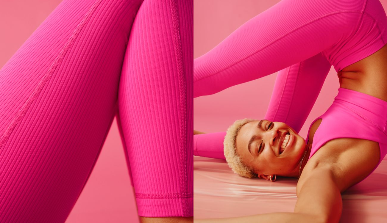 Neon Pink Round Neck Crop Top & Push UP Leggings Set - Selene – Storm Desire