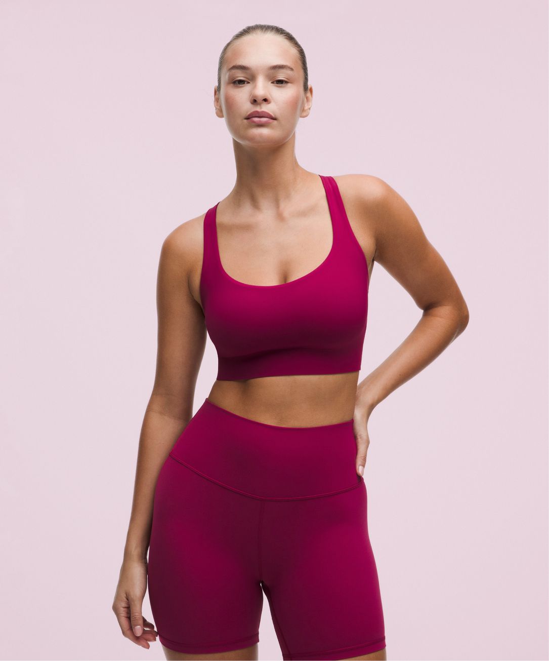 a person wears lululemon in Raspberry Rave