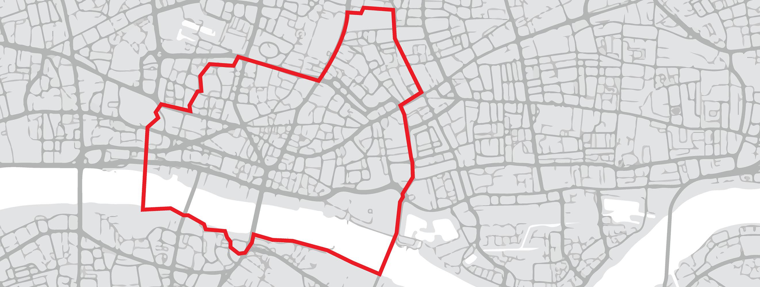 A map of a run route in London