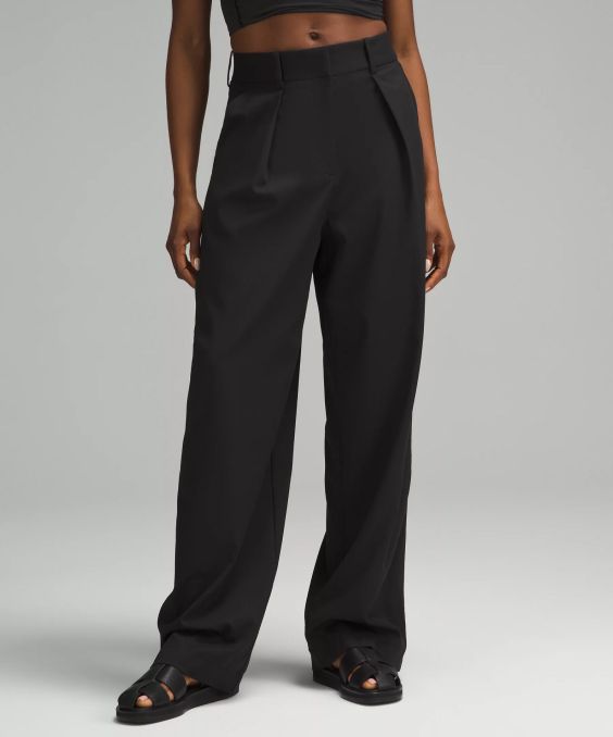 Modal-Blend Pleated High-Rise Trouser Regular