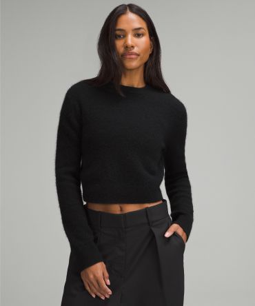 Alpaca Wool-Blend Cropped Sweater