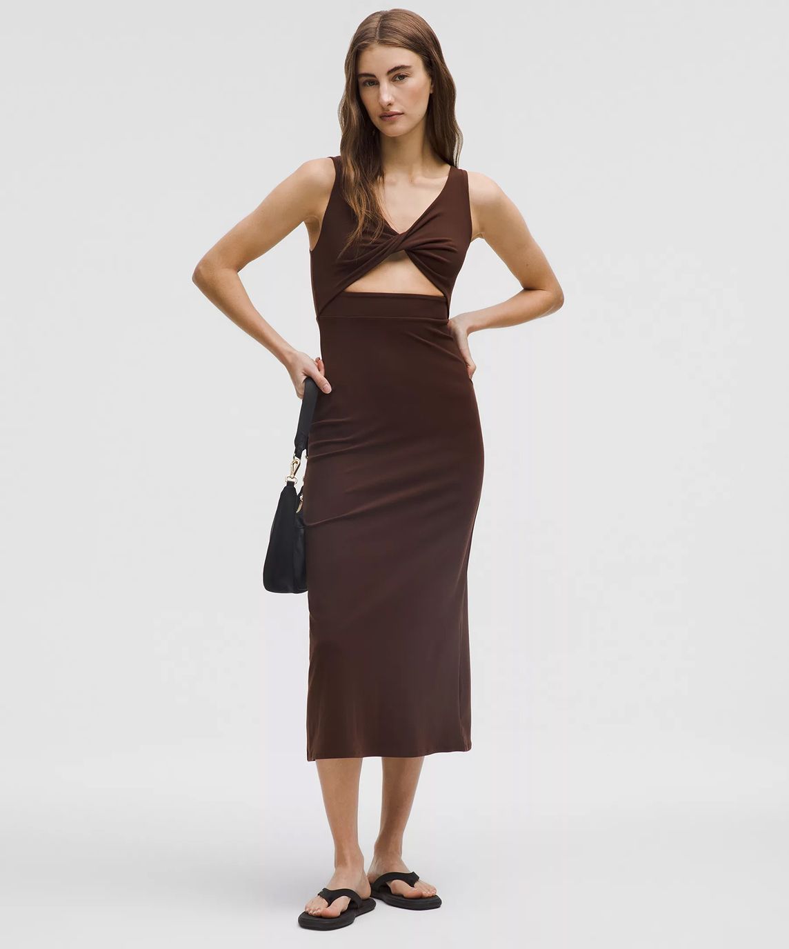 Nulu Twist-Front Midi Dress
