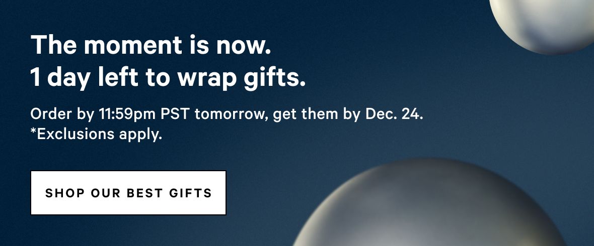 The moment is now. 1 day left to wrap gifts.